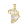 Thumbnail Image 1 of Cubic Zirconia Pavé Africa Necklace Charm in 10K Gold
