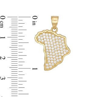 Cubic Zirconia Pavé Africa Charm in 10K Gold