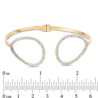 Crystal Double Open Teardrop Cuff in 10K Gold Bonded Sterling Silver