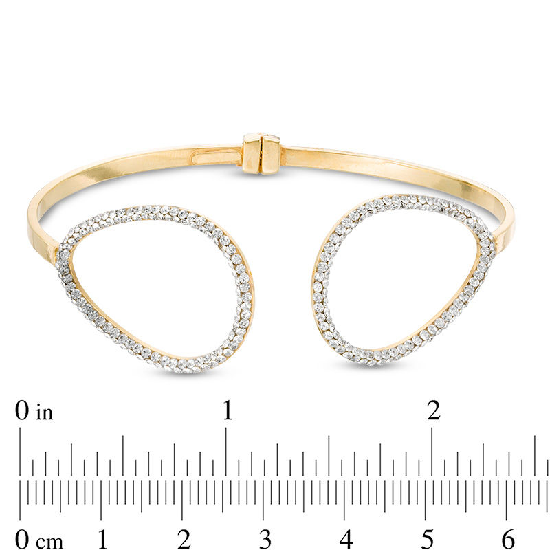 Main Image 2 of Crystal Double Open Teardrop Cuff in 10K Gold Bonded Sterling Silver