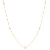 Thumbnail Image 1 of 3.5mm Bezel-Set Cubic Zirconia Station Necklace in 10K Gold - 28"