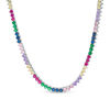 Thumbnail Image 1 of 3mm Multi-Color Cubic Zirconia Necklace in Sterling Silver - 20"