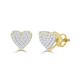 1/6 CT. T.W. Heart-Shaped Composite Diamond Stud Earrings in 10K Gold