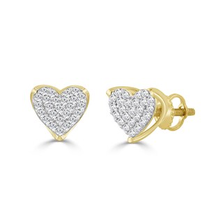 1/6 CT. T.W. Heart-Shaped Composite Diamond Stud Earrings in 10K Gold