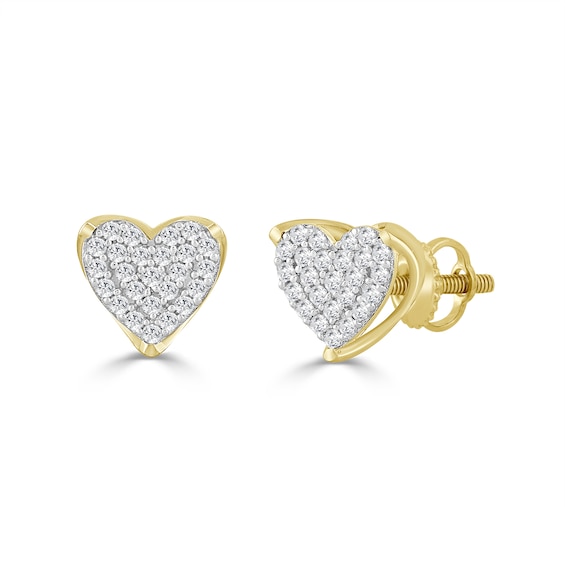 1/6 CT. T.W. Heart-Shaped Composite Diamond Stud Earrings in 10K Gold