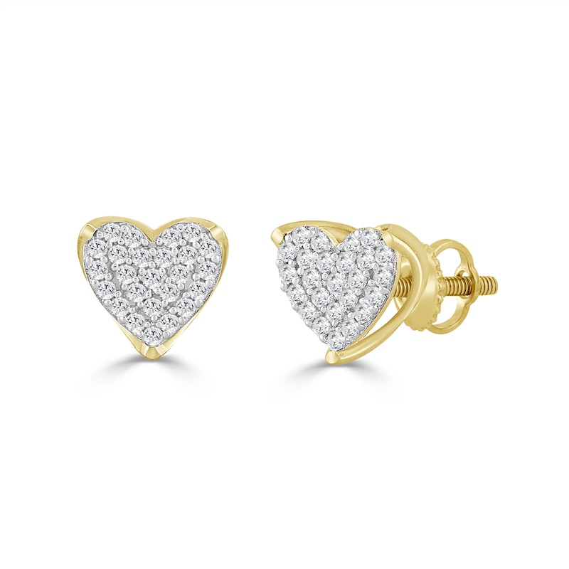 1/6 CT. T.W. Heart-Shaped Composite Diamond Stud Earrings in 10K Gold