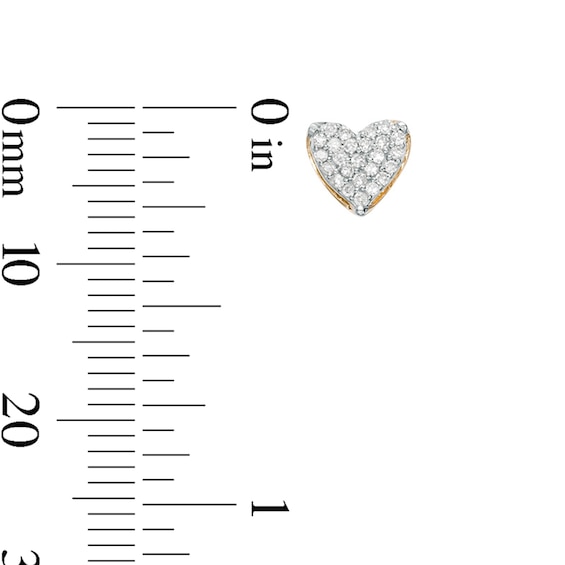 1/6 CT. T.W. Heart-Shaped Composite Diamond Stud Earrings in 10K Gold