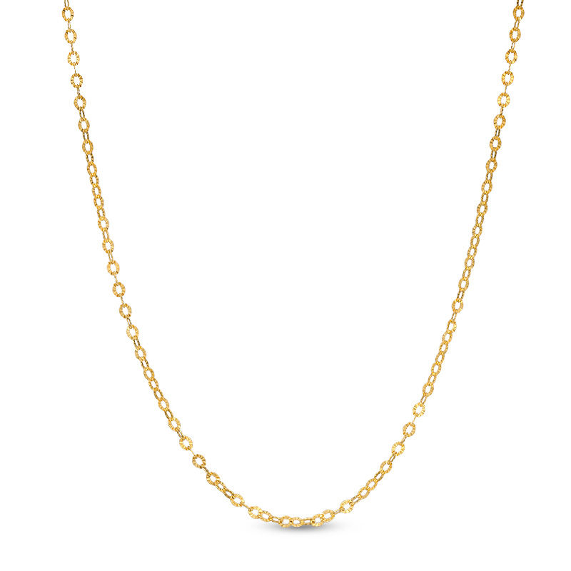 Main Image 1 of 040 Gauge Diamond-Cut Cable Chain Necklace in 10K Gold - 18"