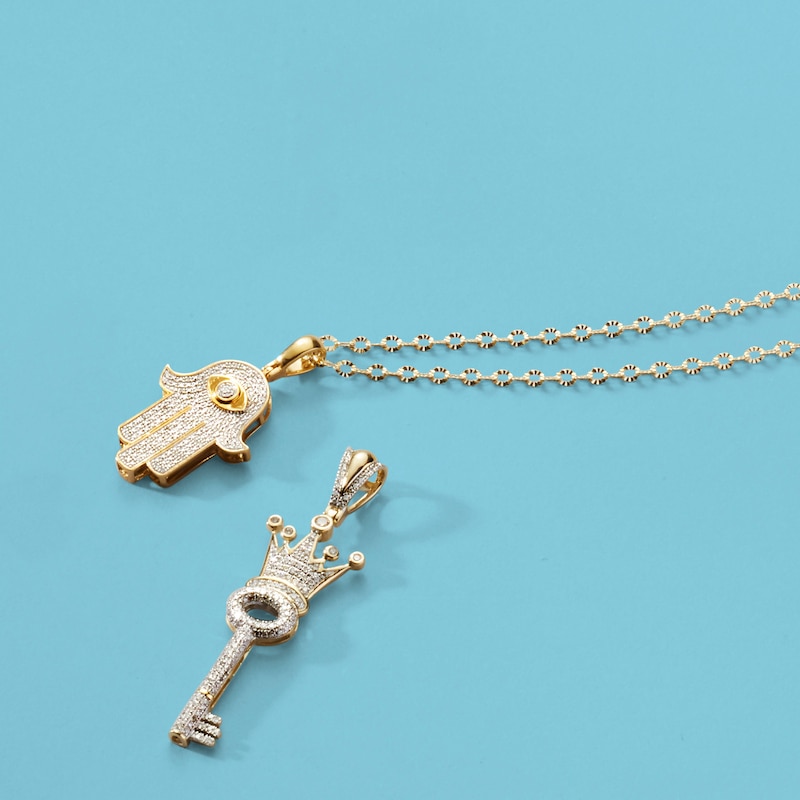 Main Image 2 of 040 Gauge Diamond-Cut Cable Chain Necklace in 10K Gold - 18"
