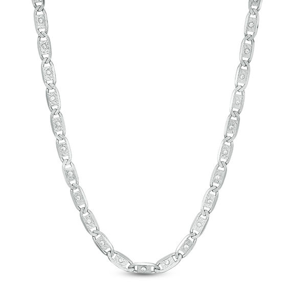 Cubic Zirconia Diamond-Cut Valentino Chain Necklace in Sterling Silver - 20"