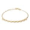 Thumbnail Image 1 of Made in Italy Child's Polished Heart Disc Link Bracelet in 10K Gold - 6&quot;