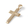 Thumbnail Image 1 of Cubic Zirconia Layered Double Cross Necklace Charm in 10K Solid Gold