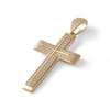 Thumbnail Image 2 of Cubic Zirconia Layered Double Cross Necklace Charm in 10K Solid Gold