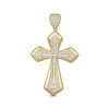 Thumbnail Image 1 of Cubic Zirconia Pointed Cross Necklace Charm in 10K Gold