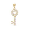 Thumbnail Image 1 of Cubic Zirconia Circle Key Necklace Charm in 10K Gold