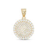 Thumbnail Image 0 of Cubic Zirconia Convex Composite Frame Circle Necklace Charm in 10K Gold