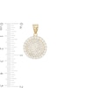 Thumbnail Image 2 of Cubic Zirconia Convex Composite Frame Circle Necklace Charm in 10K Gold