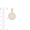 Thumbnail Image 3 of Cubic Zirconia Convex Composite Frame Circle Necklace Charm in 10K Gold