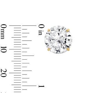 12mm Cubic Zirconia Solitaire Stud Earrings in 10K Gold