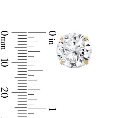 12mm Cubic Zirconia Solitaire Stud Earrings in 10K Gold