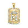 Thumbnail Image 1 of Cubic Zirconia Frame Jesus Head on "Padre Nuestro" Prayer Dog Tag Necklace Charm in 10K Two-Tone Gold