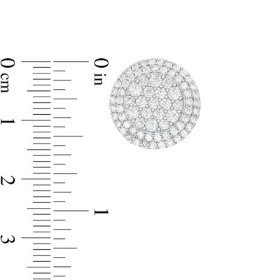 Cubic Zirconia Composite Double Frame Stud Earrings in Sterling Silver