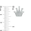 Cubic Zirconia Composite Crown Stud Earrings in Sterling Silver