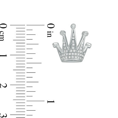 Cubic Zirconia Composite Crown Stud Earrings in Sterling Silver