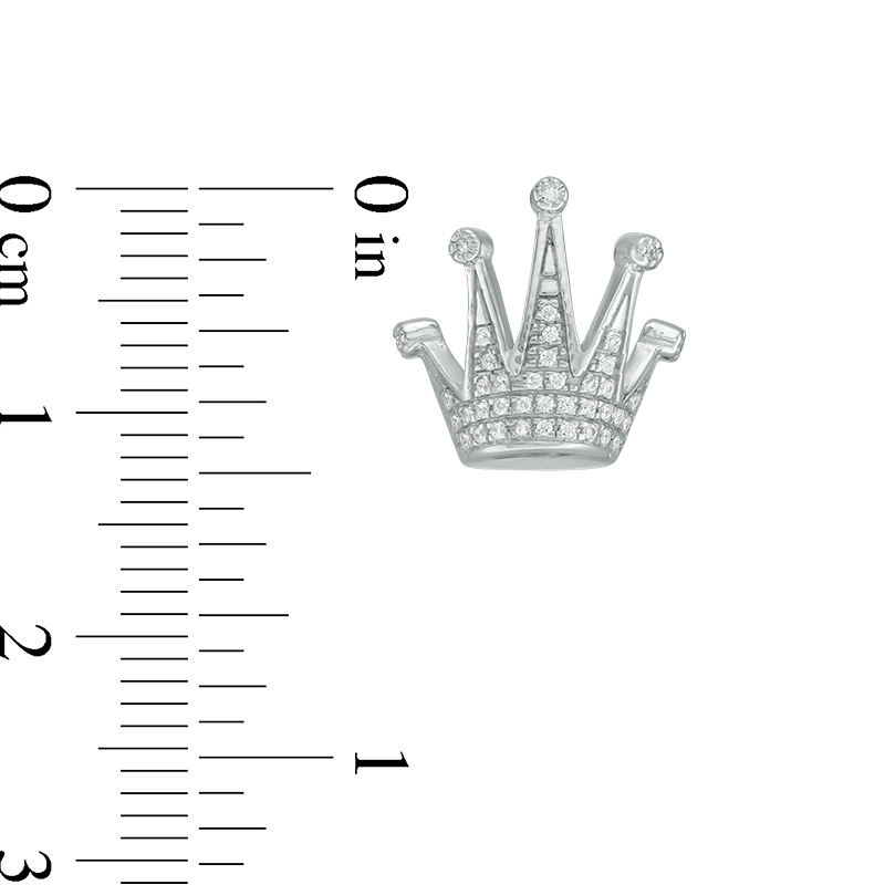 Cubic Zirconia Composite Crown Stud Earrings in Sterling Silver