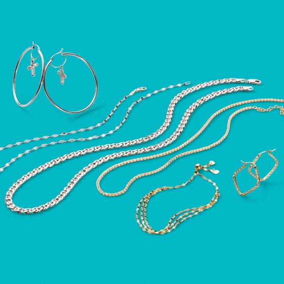 2 x 50mm Diamond-Cut Cross Dangle Tube Hoop Earrings in Sterling Silver