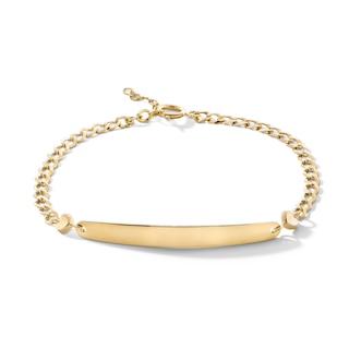 Child's 10K Solid Gold Double Heart Accent ID Bracelet - 5.5 + 0.5"