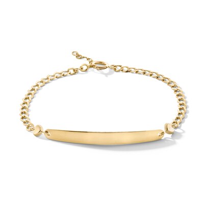 Child's 10K Solid Gold Double Heart Accent ID Bracelet - 5.5 + 0.5"