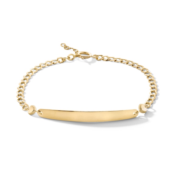 Child's 10K Solid Gold Double Heart Accent ID Bracelet - 5.5 + 0.5"