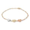 Thumbnail Image 1 of Child's Diamond-Cut Triple Heart Bracelet in 10K Solid Tri-Tone Gold - 6"