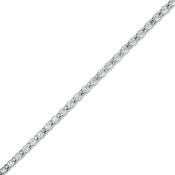 Cubic Zirconia Chain Bracelet in Sterling Silver - 7.5"