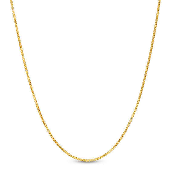 080 Gauge Diamond-Cut Round Box Chain Necklace in 10K Gold - 18"