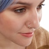 Thumbnail Image 1 of 14K Solid Gold CZ Marquise Solitaire Nose Ring - 20G 5/16"