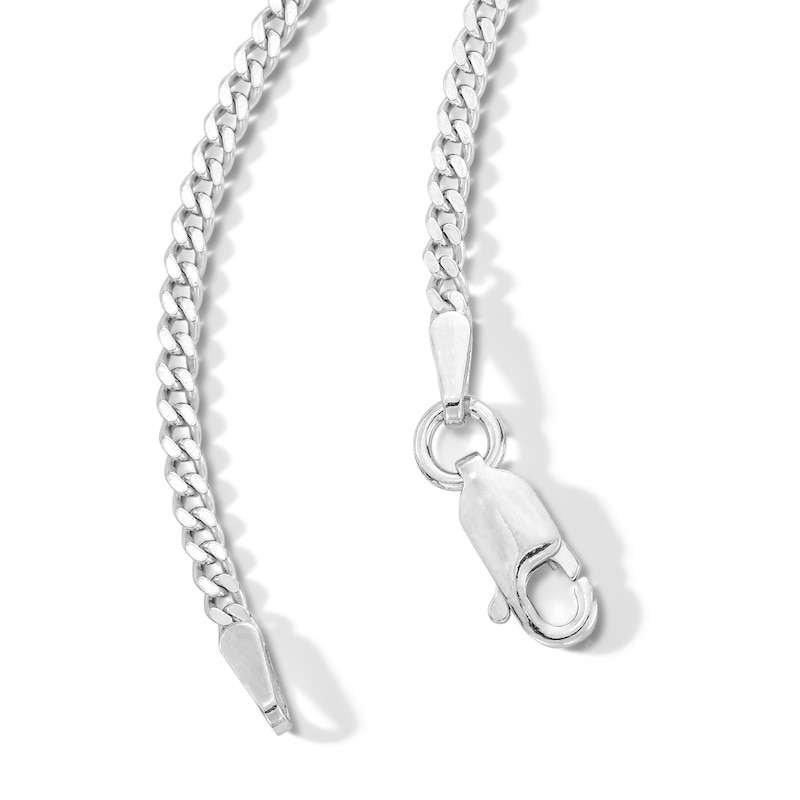 Main Image 4 of Sterling Silver Curb Chain Made in Italy - 22"