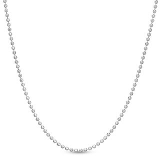 200 Gauge 2mm Diamond-Cut Bead Chain Necklace in Sterling Silver - 18"