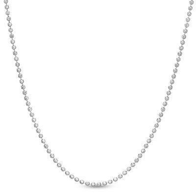 200 Gauge 2mm Diamond-Cut Bead Chain Necklace in Sterling Silver - 18"