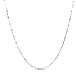Made in Italy 040 Gauge Hammered Forzatina Chain Necklace in Solid Sterling Silver - 18&quot;