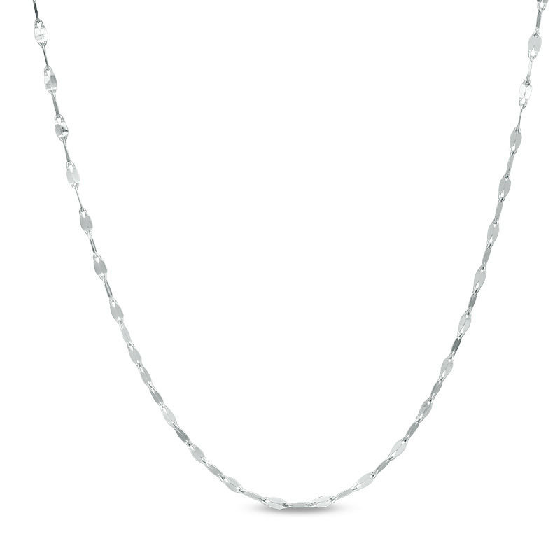 Made in Italy 040 Gauge Hammered Forzentina Chain Necklace in Solid Sterling Silver - 18"