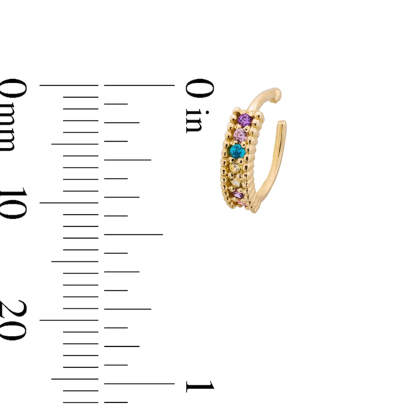 Main Image 3 of 14K Gold Multi-Colored CZ Nose Ring - 20G 5/16"