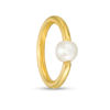 Thumbnail Image 1 of 019 Gauge 3mm Freshwater Cultured Pearl Captive Bead Ring in 10K Gold