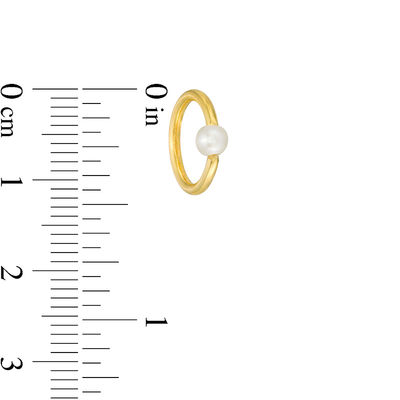 019 Gauge 3mm Freshwater Cultured Pearl Captive Bead Ring in 10K Gold