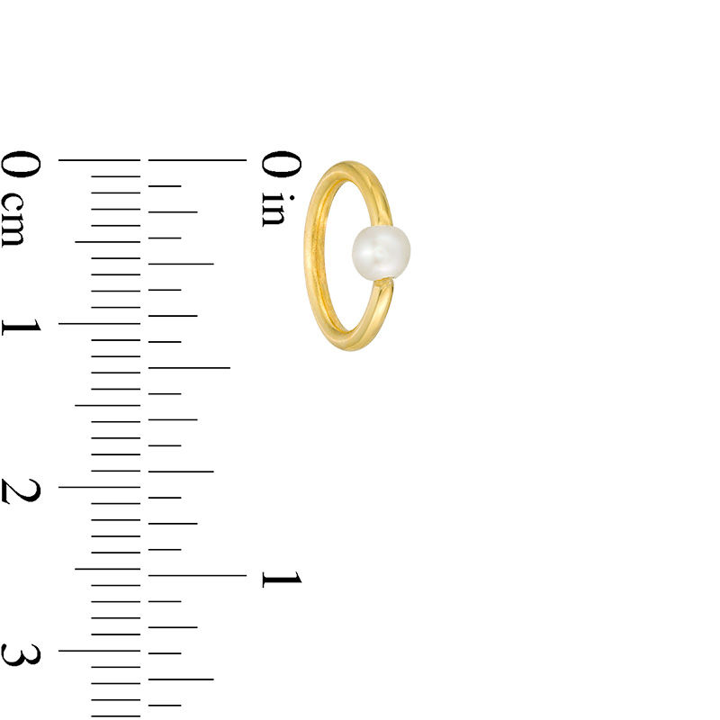 Main Image 2 of 019 Gauge 3mm Freshwater Cultured Pearl Captive Bead Ring in 10K Gold