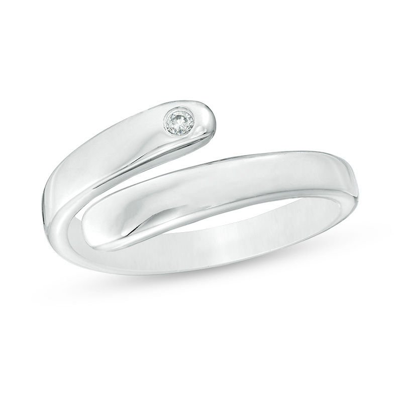 Main Image 1 of Sterling Silver CZ Bypass Adjustable Midi/Toe Ring
