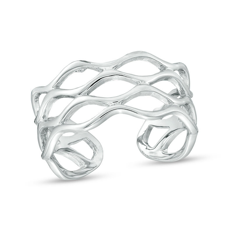 Main Image 1 of Sterling Silver Open Wave Adjustable Midi/Toe Ring