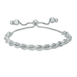 100 Gauge Twisted Rope Chain Bolo Bracelet in Sterling Silver - 9.5&quot;