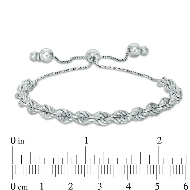 100 Gauge Twisted Rope Chain Bolo Bracelet in Sterling Silver - 9.5"